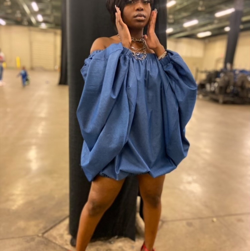 Denim off the shoulder dress/top